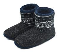 COFACE Zapatillas interiores antideslizantes forradas de piel sintética de punto para hombre Zapatillas de casa con botines Boot House