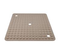 Cofan Alfombrilla de baño | Alfombra Cuadrada | para Ducha o bañera | Superficie Antideslizante | Alfombrilla con ventosas de Alta Resistencia | Medidas: 60 x 60 cm (Beige Piedra)