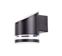 Cofan Aplique LED Solar para Exterior, Lámpara de Pared con Sensor, Color Negro o Blanco, Protección IP65, 70 lm, Foco de Aluminio con Sensor Crepuscular, Luz Cálida Pared (1, Negro, 1, Vatios)