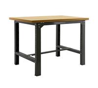 Cofan Banco de Trabajo | Mesa de Trabajo con Estructura de Acero | Encimera de Madera | Adecuado para Taller y Garaje | Color Antracita | 2 Medidas (120_cm)