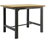 Cofan Banco de Trabajo | Mesa de Trabajo con Estructura de Acero | Encimera de Madera | Adecuado para Taller y Garaje | Color Antracita | 2 Medidas (180_cm)