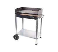 Cofan Barbacoa de carbón con ruedas | Parrilla ajustable | Con ladrillo refractario y asa lateral | Fácil transporte | Gran superficie de asado | Medidas: 56,7 x 36 x 83 cm