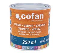 Cofan Barniz al agua | Acabado satinado | Chalk varnish | Protección de todo tipo de maderas | Capacidad: 250 ml