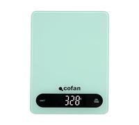 Cofan Báscula Digital de Cocina de vidrio templado con apagado automático | Máximo 10 kg | 4 Sensores de alta precisión (Menta)