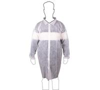 Cofan Bata desechable polipropileno, cierre velcro y puños elásticos, blanco profesional Talla única