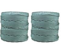 Cofan Bobina de cordón Trenzado de Polipropileno | Diámetro de 5 mm | Longitud de 200 Metros en Color Blanco/Verde (Paquete de 2)