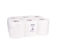 Cofan Bobina de Papel Secamanos Extralaminado, Pack de 6 Rollos, Papel Doble Capa Gofrado, Longitud 87 m, Celulosa