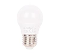 Cofan Bombilla LED esférica E27 6,5 W 3000 K 806 lúmenes, Luz cálida 3000 K, Ahorro de energía, Apertura del haz de luz 180°