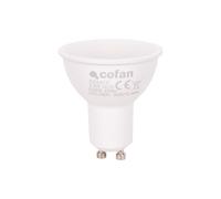 Cofan Bombilla LED GU10 con potencia 4,9 W y 450 lúmenes. Luz fría 6500 K, Ahorro de energía y Apertura del haz de luz 110°