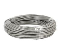 Cofan Cable de acero plastificado transparente | Trenzado 6X7+1 | Medidas desde 2 x 4 mm hasta 10 x 12 mm | Rollos de 25, 50 y 100 metros
