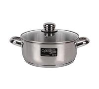 Cofan Cacerola de Acero Inoxidable gama polenta | Tapa de Vidrio | Acabado brillante Resistente al oxido | Inducción