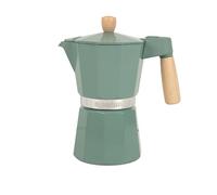 Cofan Cafetera italiana inducción | Capacidad: 6 tazas | Material: cuerpo de aluminio | Apta para todo tipo de fuegos | Color: beige, verde o negra | Mango y tirador de madera (1, Verde)