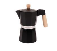 Cofan Cafetera italiana inducción | Capacidad: 6 tazas | Material: cuerpo de aluminio | Apta para todo tipo de fuegos | Color: beige, verde o negra | Mango y tirador de madera (1, Negro)
