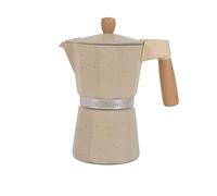 Cofan Cafetera italiana inducción | Capacidad: 6 tazas | Material: cuerpo de aluminio | Apta para todo tipo de fuegos | Color: beige, verde o negra | Mango y tirador de madera (1, Beige)