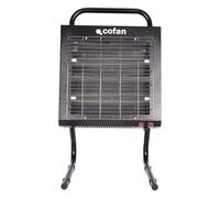 Cofan Calefactor de onda corta con potencia 1500 W/3000 W | Protección IPX4 | Doble interruptor y tubo halógeno | Adecuado para entornos de hasta 40 m2