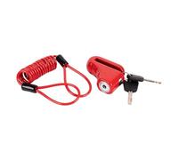 Cofan Candado de freno de disco con cable | Adecuado para moto, bici o patinete | Cuerpo de aleación | Candado antirrobo | Llave tubular | Color: rojo | Cable de 1 metro | Medidas: 7,5 x 2,5 x 5,8 cm