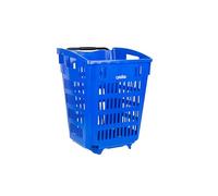 Cofan Carrito de la Compra | con 2 Ruedas | Asa telescópica | Capacidad: 52 litros | Color: Azul | Cesta de la Compra portátil | Medidas: 390 x 390 x 529 mm
