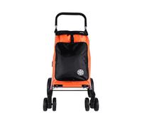 Cofan Carro de Compra Plegable con 6 Ruedas | Material: Aluminio | Bolsa de 53 litros | Bolsillo para congelados | Naranja y Negro/Gris (Naranja y Negro, 53 litros)