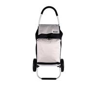 Cofan Carro de la Compra Plegable con 2 Ruedas | Material: Aluminio | Bolsa de 43 litros | Bolsillo para congelados | | Negro y Beige/Negro y Granate (Negro y Beige, 43 litros)