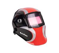Cofan Casco de Soldadura, Oscurecimiento Automático DIN 9-13, Máscara de Soldadura Automática Red Surfing Solar, ARC/MIG/mag/TIG, Función Soldar/Esmerilar, Visor 95 × 55 mm, EN ISO 16321-2