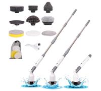 Cofan Cepillo Eléctrico de Limpieza con 2 Velocidades | Recargable por USB | 11 Accesorios Intercambiables | Resistente al Agua IPX7 | con Varilla Extensible