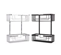 Cofan Cesta de Ducha Doble de Acero Inox. 304 o Negro Mate Portagel con 2 Niveles Negro