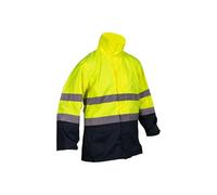 Cofan Chaqueta de alta visibilidad con cierre de cremallera | Color: amarillo y azul | Tamaño: S, M, L, XL, XXL y XXXL | Chaqueta impermeable (FR/ES, Letras, XXL, 3XL, Regular, Regular, 1, Amarillo)