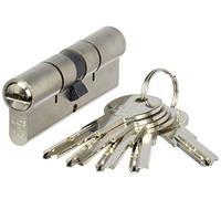 Cofan cilindro de seguridad llaves iguales | Medidas desde 30/30 hasta 45/45 | Color níquel | Leva larga