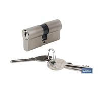 COFAN Cilindro Europeo (Color Níquel) - Cilindro 30/40- Leva Larga- Níquel mate