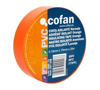 Cofan Cinta Aislante 180 Micras | Color naranja | Resistente al voltaje, al calor y a diferentes ácidos y alcalinos
