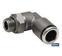 Cofan Codo Macho Cilíndrico Giratorio Tea Alimentario Medida Rosca:1/4 Medida Tubo:12 mm