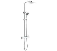 Cofan Columna de Ducha con Grifo Monomando | Diseño de Cabezal Cuadrado | Regulable en Altura
