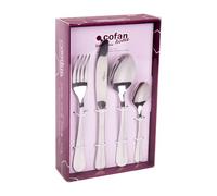 Cofan Cubertería de Acero Inoxidable | Modelo Bolonia | Juego de 24 pcs | C-18/0 | Incluye caja de diseño