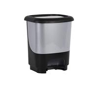 Cofan Cubo de basura Class con pedal – rígido y resistente, 10 litros, gris y negro