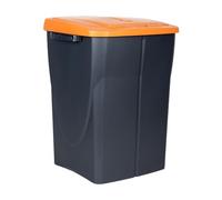 Cofan Cubo de basura para reciclar residuos orgánicos Naranja Capacidad 45 L