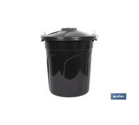 Cofan Cubo de Basura Negro 50 L Asas Metálicas con Tapa