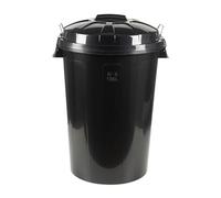 Cofan Cubo de basura 100 L negro - tapa y asas metálicas, polipropileno, fácil de limpiar