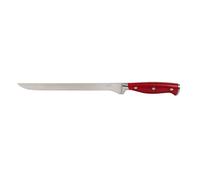 Cofan Cuchillo Jamonero y Salmonero con forjado francés | En Color Rojo | Medida de la hoja de 25 cm