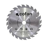 Cofan Disco de Corte para Sierra Circular | Apto para Madera | Diámetro ø 185 mm