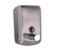 Cofan Dosificador de Jabón en Acero Inoxidable 304 | Capacidad: 500 ml o 1 Litro | Medidas: 10 x 6 x 15,5 cm | Dispensador de Jabón con Ventana de Visualización (Acero Inoxidable, 500 ml)