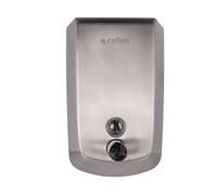 Cofan Dosificador de Jabón en Acero Inoxidable 304 | Capacidad: 500 ml o 1 Litro | Medidas: 10 x 6 x 15,5 cm | Dispensador de Jabón con Ventana de Visualización (Acero Inoxidable, 1 L)