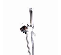 Cofan Ducha higiénica empotrada para inodoro | Agua fría y caliente | Grifo con manguera | Acabado negro o acero inox | Medidas: 13 x 7,5 x 10 cm (1, Acero inoxidable)