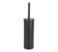 Cofan Escobilla de baño con Soporte | Escobillero de pie Negro Mate | Diseño Redondo Elegante | Material: Acero Inoxidable | Medidas: 9,1 x 9,1 x 39 cm