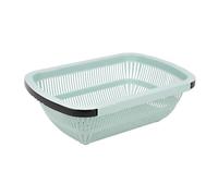 Cofan Escurridor para fregadero extensible, Colador rectangular verde o marrón de fregadero, 50,5 x 24,5 x 11,5 cm, Ajustable al fregadero, Ideal para lavar y escurrir alimentos (1, Verde)