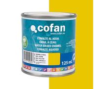 Cofan Esmalte ecológico al agua multisuperficies | Acabado: Brillo | Envase: 125 ml (Amarillo Real Brillo)