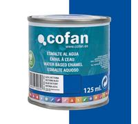 Cofan Esmalte ecológico al agua multisuperficies | Acabado: Brillo | Envase: 125 ml (Azul Victoria Brillo)