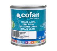 Cofan Esmalte ecológico al agua multisuperficies | Acabado: Brillo | Envase: 125 ml (Blanco Mate)