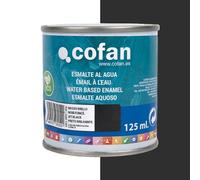 Cofan Esmalte ecológico al agua multisuperficies | Acabado: Brillo | Envase: 125 ml (Negro Brillo)