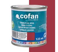 Cofan Esmalte ecológico al agua multisuperficies | Acabado: Brillo | Envase: 125 ml (Rojo Granada Satinado)