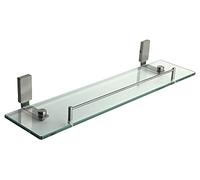 Cofan Estante de Vidrio y Acero Inoxidable 304 Satinado | Modelo Madeira | Medida 51,2 x 11,7 x 5,6